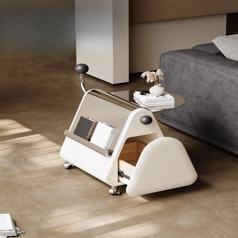 

Movable side living room, cream wind art creative sofa side cabinet