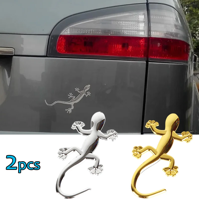 Etiqueta engomada creativa del coche del Gecko del lagarto, insignia del emblema del Metal 3D, calcomanías de estilo de la motocicleta del coche,