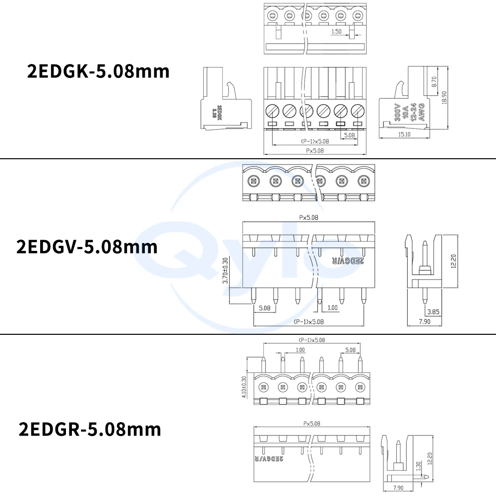 (10 pcs) 2EDGK 2EDGV 2EDGR - 5.08MM Plug-in PCB Terminal Block Bent/Straight Pins Eco-Friendly Black KF MG 15EDGK/V/R 5.08