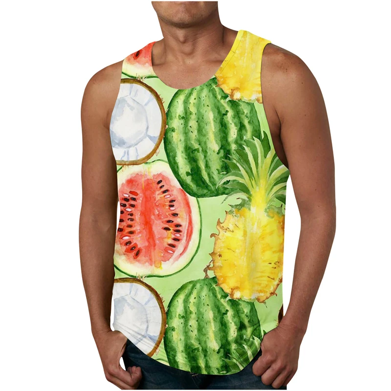 

Mens Hawaiian Tank Top Male Casual 3D Leaf Printed Summer Sleeveless Shirt Clothing Cool Casual Vest Dropshipping Clothing