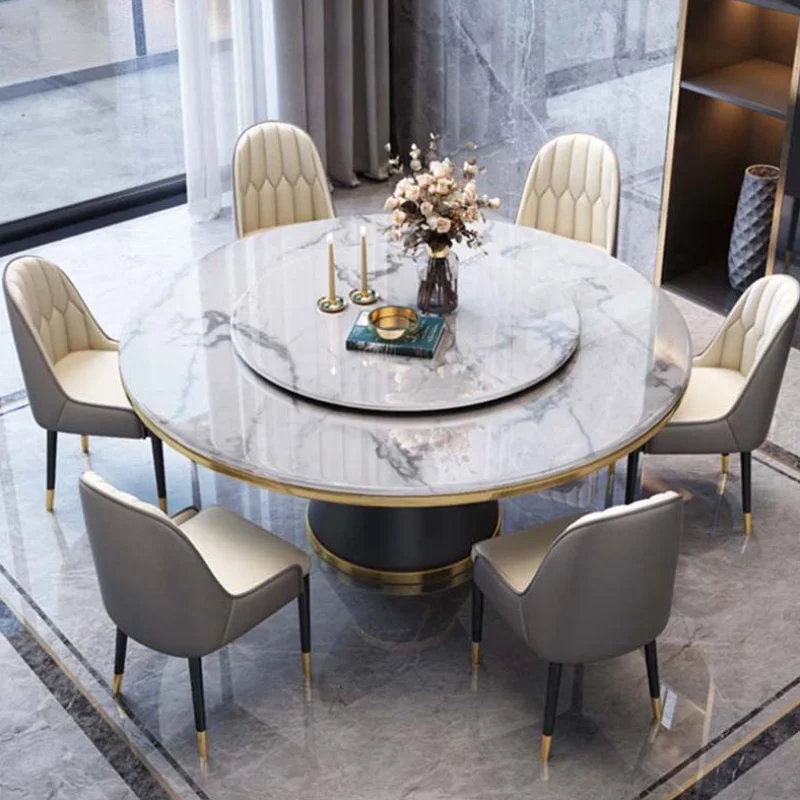 Rotator Marble Home Dining Table Modern Design Luxury Dining Table Set Restaurant Round Mesa Redonda Comedor Kitchen Furniture