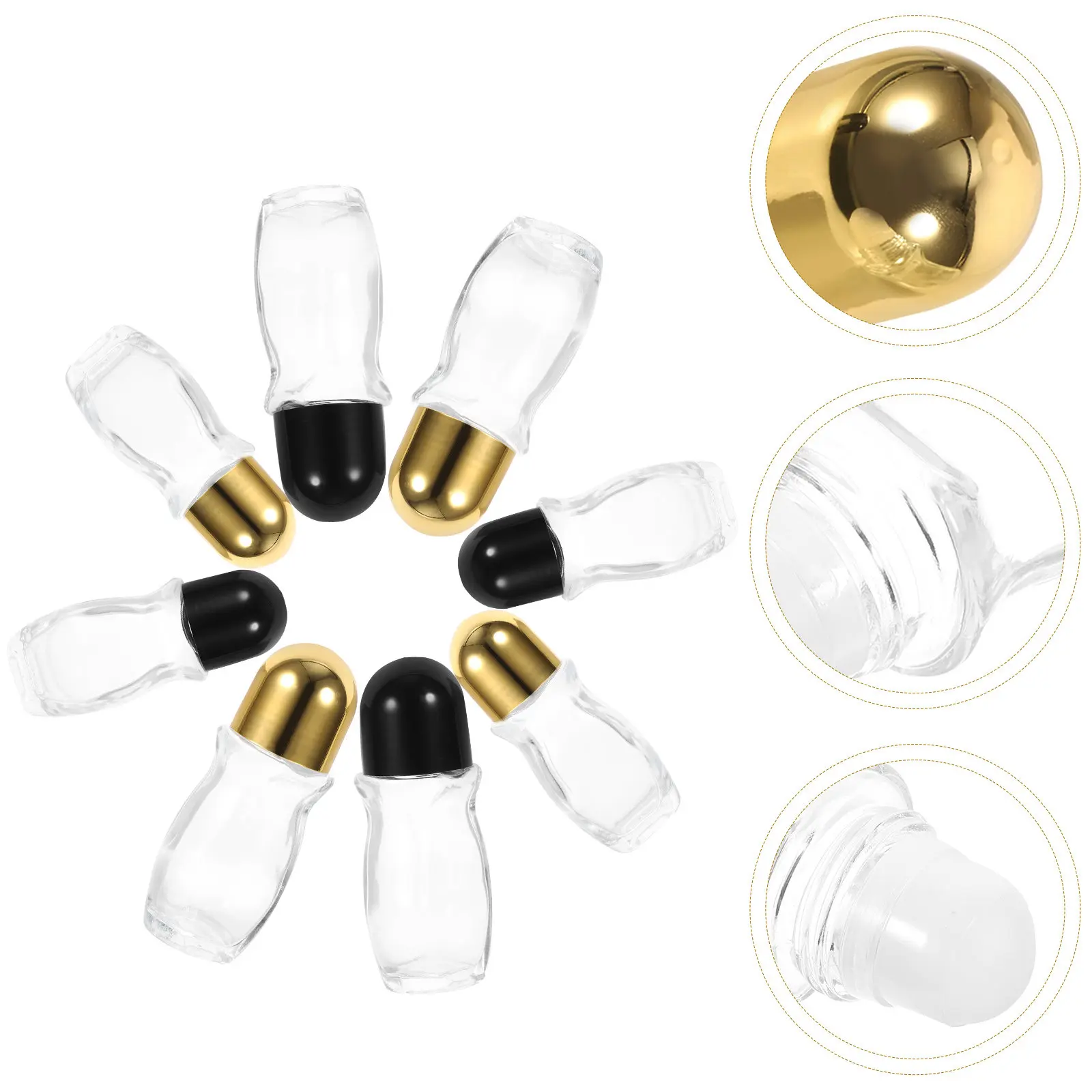 

Набор из 8 стеклянных роликовых флаконов (30 мл и 50 мл) для эфирных масел и парфюмерии, портативные дорожные контейнеры с гладким роликовым аппликатором и крышкой