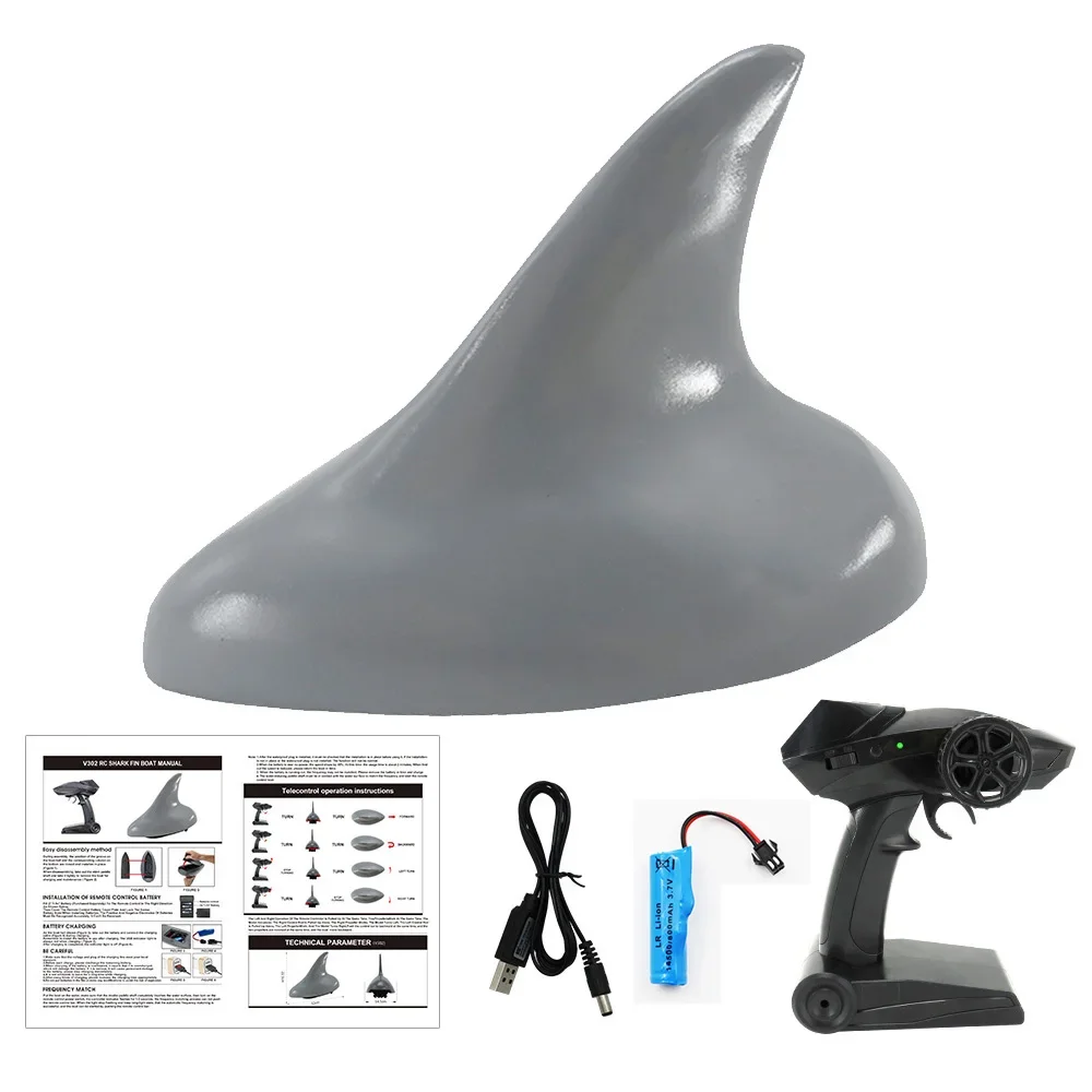 

%a for Flytec V302 RC Boat with Simulation Shark Fin Head 15km/h Electric Racing Boat for Pools 2.4G Remote Control Spoof Toys