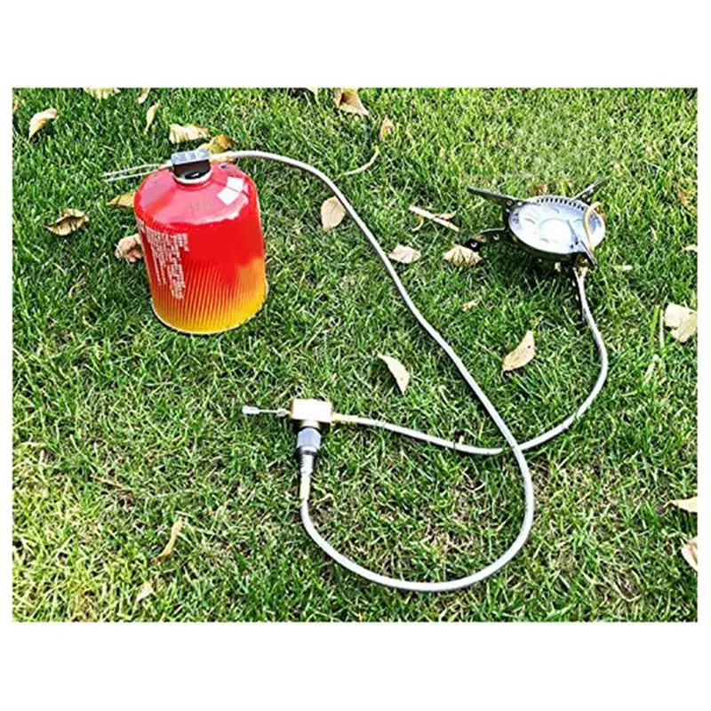 Outdoor Camping Gear 27.6Inch Multi-Function Gas Hose For EN417 Lindal Valve Screw-On Type Canister And Device Z21-70