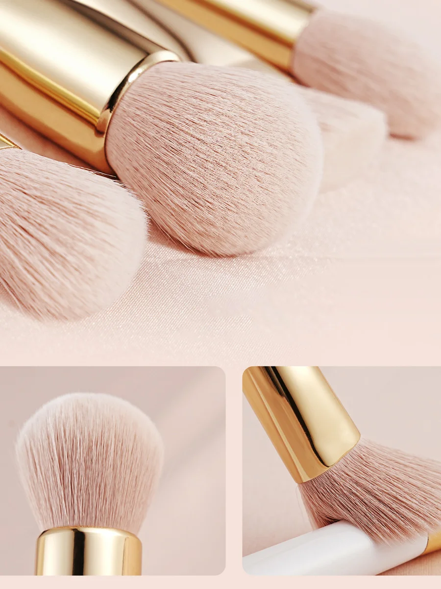 BEILI Make up Brush Set Professional White Face Makeup Brushes Pink Synthetic Hair Eyeshadow Blush Contour Foundation Brush