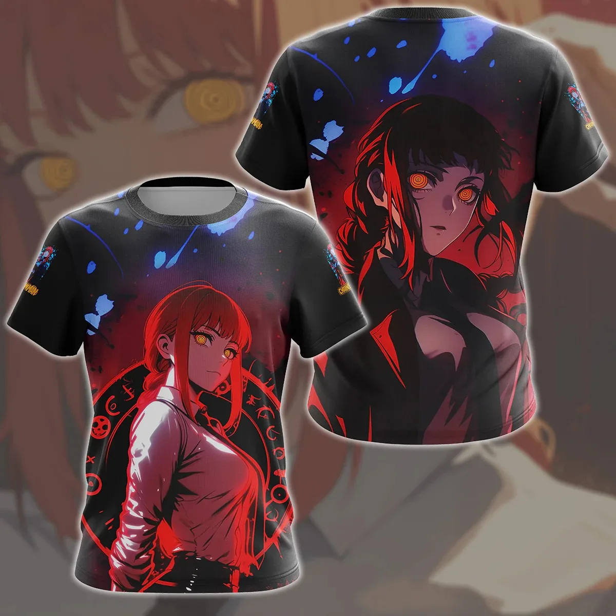 Bandai Chainsaw Man Control Devil Bad Girl Makima Anime Allover-Print T-Shirt für Erwachsene und Kinder, Sommer, schnell trocknend, weich, bequem, leicht