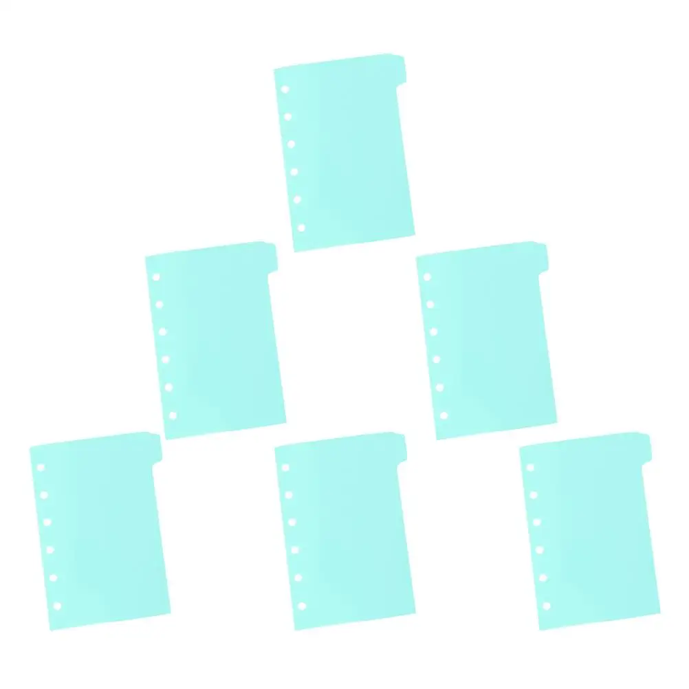 

6 Sheet Loose-leaf Separators Notebook Dividers PP Material Colored Pages Multifunctional Use Sturdy Design Label Friendly