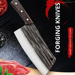 1pc Handmade Forged Kitchen Knives Kitchen Meat and Vegetable Knives Sharp Slicing Knives Traditional Kitchen Knives