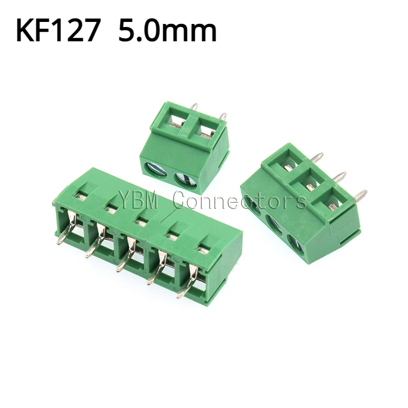 

10PCS PCB Connector Terminal KF127 5.0mm Pitch 2P 3P Screw Type 5.0MM Spliced 300V/10A KF127 5.0 Can Be Spliced 2pin 3pin