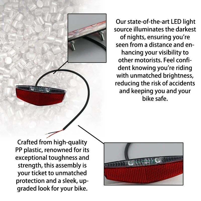 LINGQI RACING Motorcycle LED Tail Light Rear Brake Warning Lights Waterproof Taillight Lamp For Universal Electric Bicycle