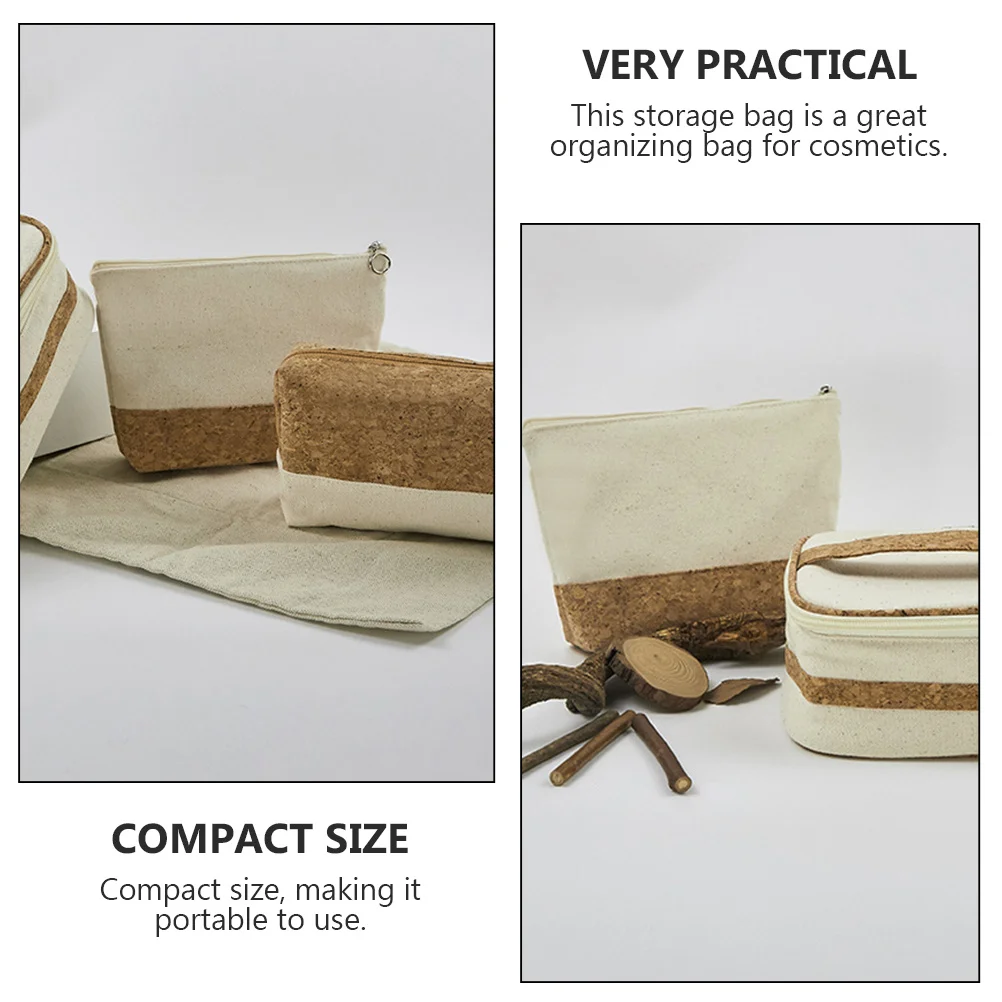 

1Pcs Wood Grain Cosmetics Storage Bag Travel Wash Pouch Durable Portable Personal Care Organizer for Short Trips Gym Shower