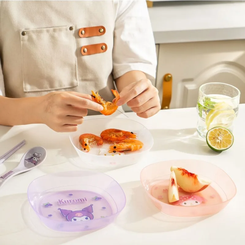 

Sanrio Hello Kitty Fruit Platter Cute Melody Kuromi Snack Plate Kitchen Baking Tray Cinnamoroll High-Temperature Oven-Safe Tray