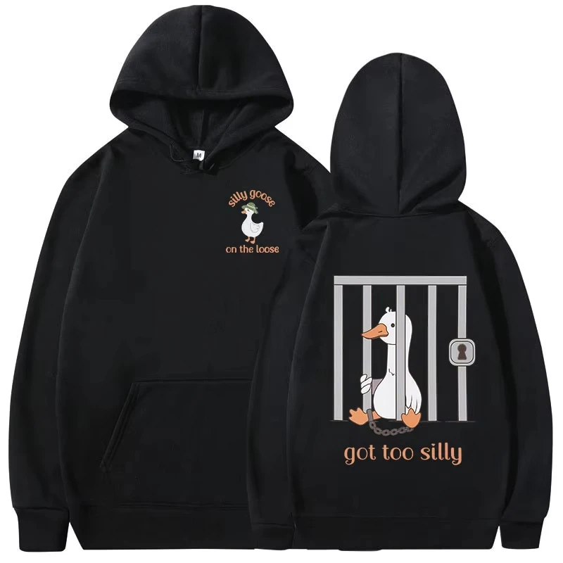

Худи с забавным принтом «Silly Goose on The Loose», мужские и женские толстовки с капюшоном, повседневная одежда с длинными рукавами, пуловеры