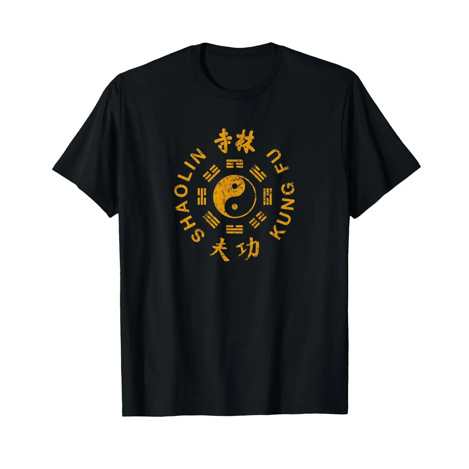 Shaolin Kung Fu Chinesische Kampfkunst T-Shirt im Vintage-Stil, gewaschene Designerkleidung, weiche Grafikmode, vielseitig, lässig, leicht