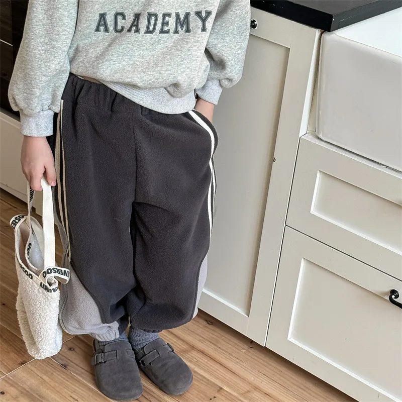 

Winter New Kids Warm Casual Pants Children Velvet Thick Plus Loose Trousers Fashion Baby Boys Clothing Toddler Girls Sweatpants