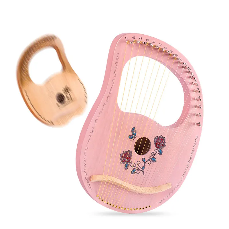 Wooden Lyre Harp Percussion Instruments, Lira Instruments, Xylophone, Miniature Percussion, Jewish Harp Arfa, 19 Strings