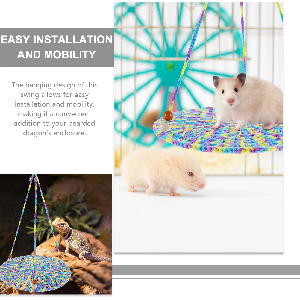 

Colorful Lizard Cotton Rope Swing Hammock Toy Small Animal Bed Hanging Cage Toy Pet Supplies Reptile Accessories