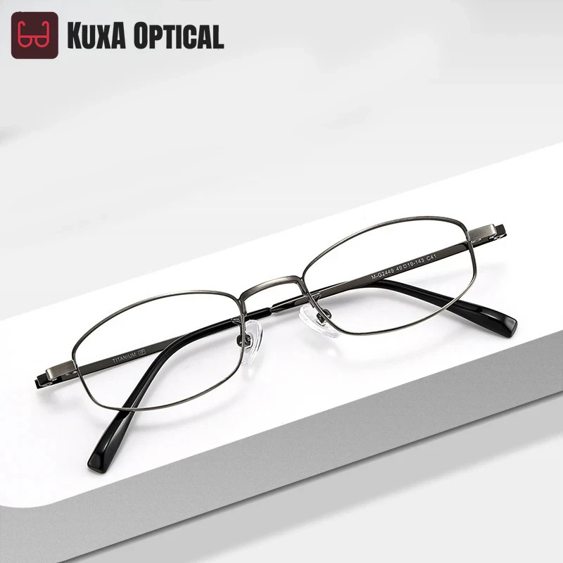 

KUXA 49mm S Size Eyewear Retro Glasses Frame Optics Thickened Loop Wire Myopia Hyperopia Prescription Recipe Lenses Oculos