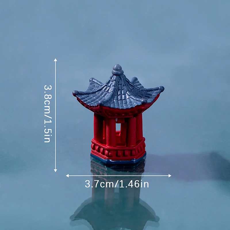 2PCS Micro Stone Gazebo Shelf Japan Mini Desk Decoration Torii Gate Japanese Garden Miniature Shrine Ornaments