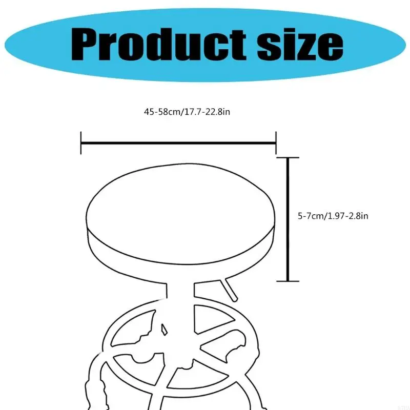 Round Elasticity Washable Stool Covers Snugly Fit for Bar Stools and Swivels Chairs Durability Fabric Protectors for Home 87HA