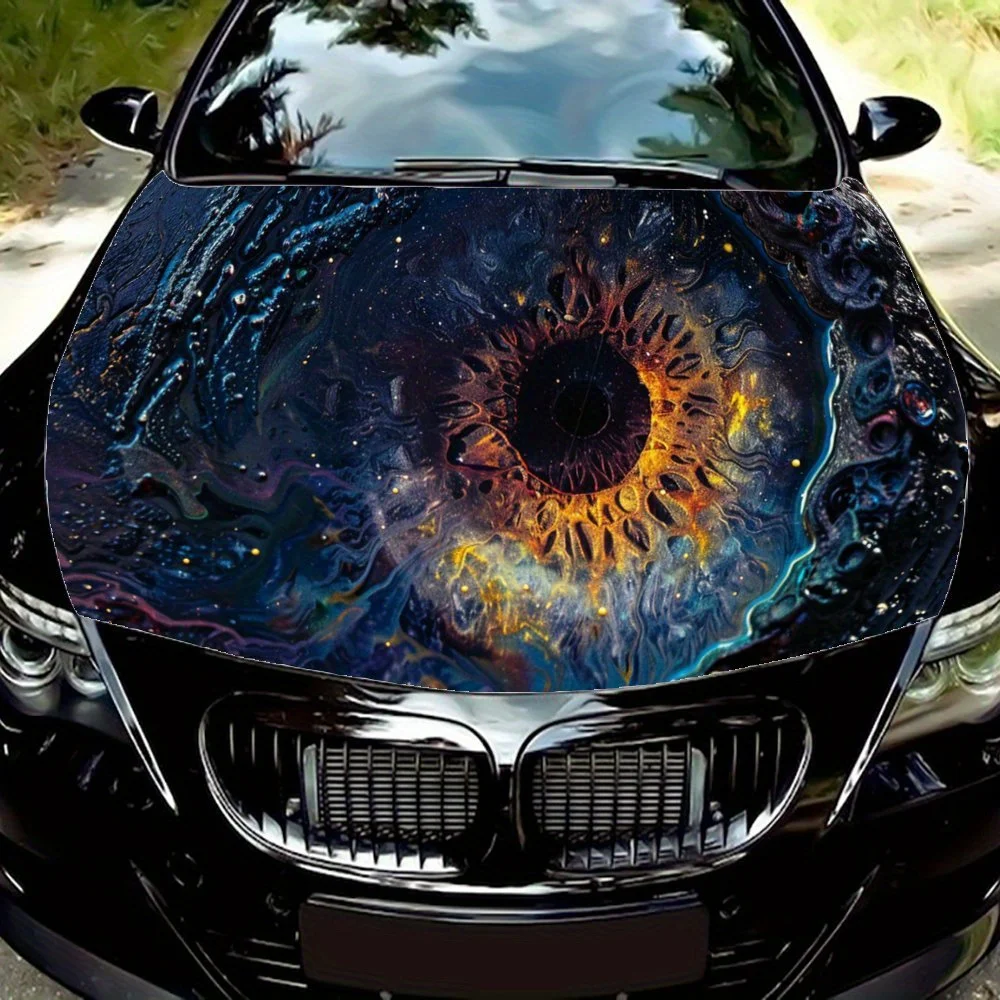 

Наклейка на капот автомобиля «Глаз звездного неба», самоклеящаяся наклейка на капот из ПВХ, декор, устойчивая к царапинам наклейка, защита, автоаксессуары