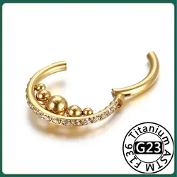 G23 Titanium Nose Ring Hoop Round Tragus Cartilage Helix Daith Lip Hinged Clicker Segment Ear Nose Ring Body Piercing Jewelry