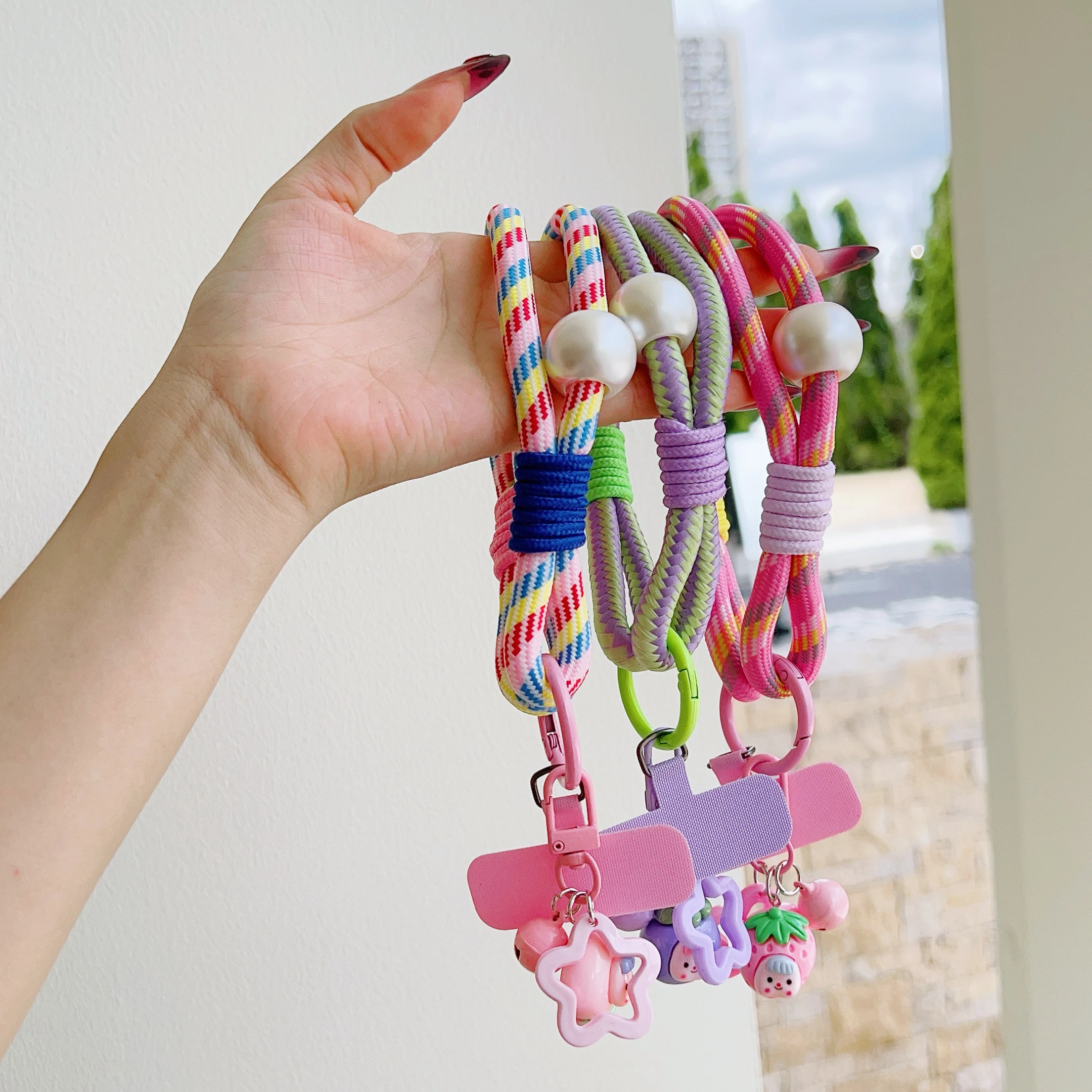 

Cute Keychain, Mobile Phone Lanyard, Wristband, Wrist Braided Durable Cartoon Pendant, Mobile Phone Chain, Short Pendant.