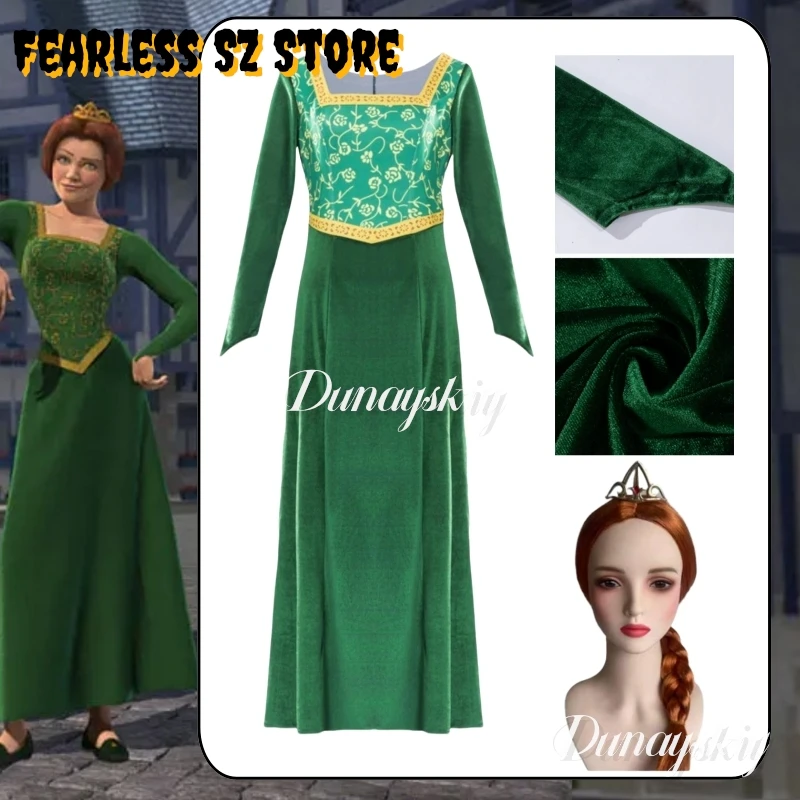 

Anime Princess Green Dress Fiona Dress Shrekkk Cosplay 할로윈 의상 Halloween Fancy Fantasy Party Suit Roleplay For Adult Woman
