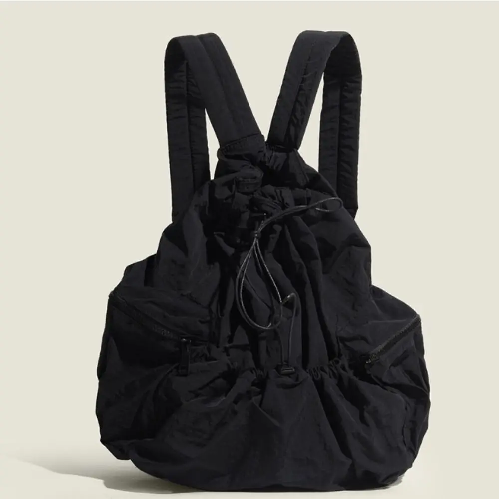 

New Anti-theft Drawstring Backpacks Lightweight Solid Color School Bag Large Capacity Canvas Bag Travel