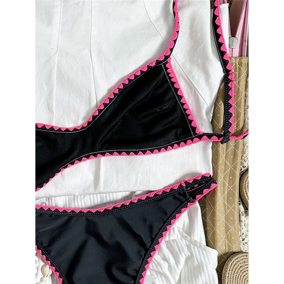 2026 Blumenmuster Bikini Damen Bademode Zweiteiliger Bikini-Set Brasilianischer Badeanzug Badebekleidung V8205 – Detail 18