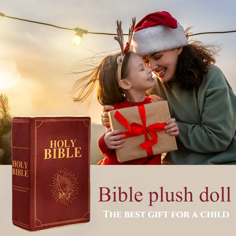 2025 Stuffed Memory Sponge Bible Pillow Plush Toys 1 Corinthians 13 Bible Pillow Toy with Best Christian Gifts for Kids children