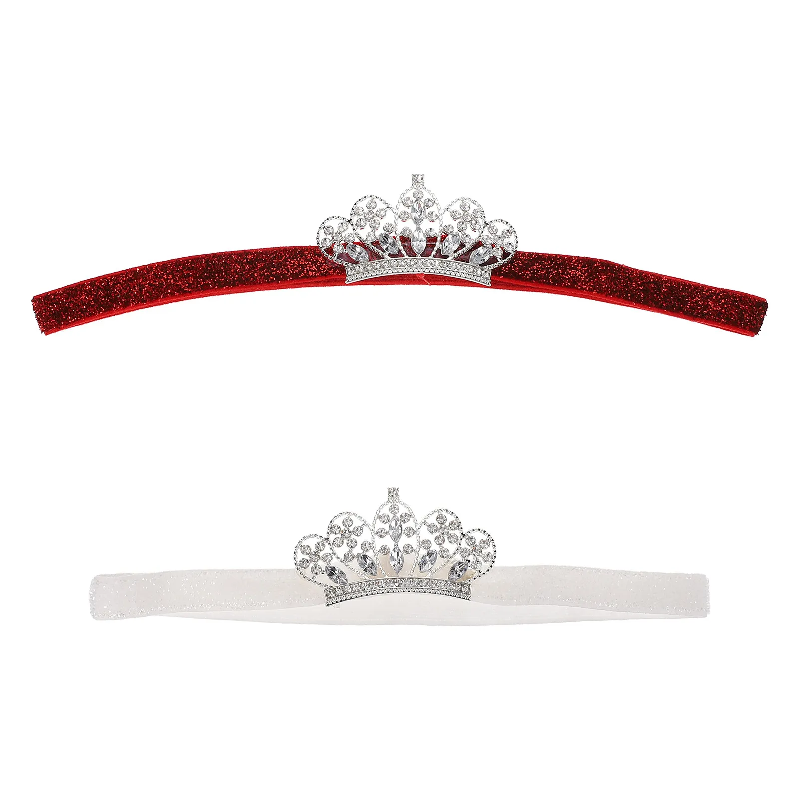 

2Pcs Crown Headband for Cute Crystal Tiara Hairband for Birthday Christmas Wedding Photo Shoot