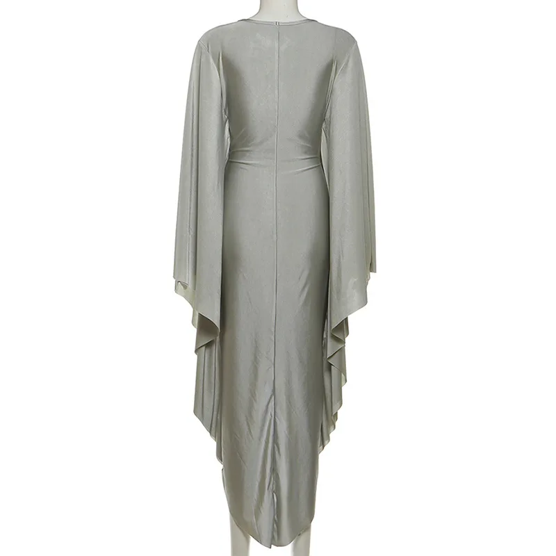 Robe de soirée plissée irrégulière fendue, tenue de soirée pour femmes, Sexy, moulante, Maxi, élégante, robe de bal, automne 2025