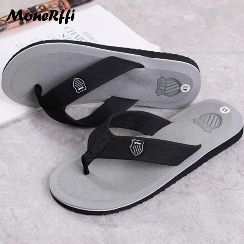 Casual Slippers For Men Flip Flops Beach Sandals Summer Non-Slip Flat Slides Men Slippers Indoor House Shoes Male Slipper Man