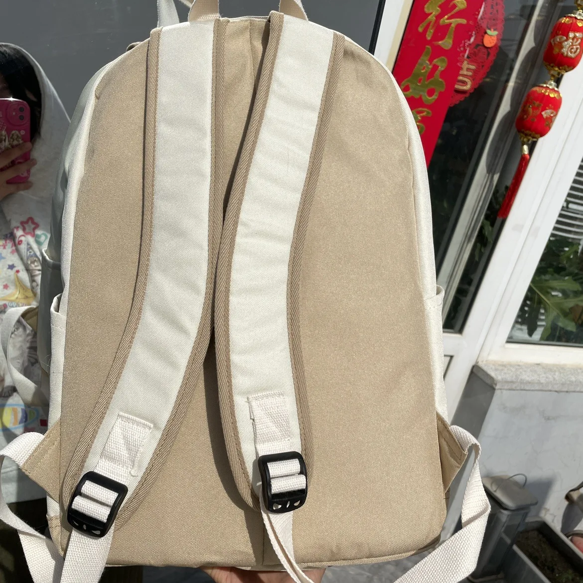 Mochila Y2K de mezclilla con patrón de estrella para mujer, bolso escolar blanco con forma de hueso de libro, mochila para adolescentes, bordado de