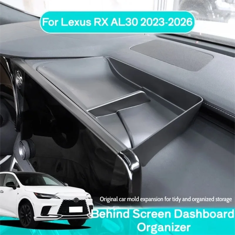For Lexus RX RX350h RX450h RX500h AL30 2023-2026 Behind Screen Dashboard Organizer Driver‑Side Armrest Storage Car Accessories
