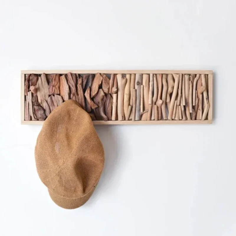 Creative Handmade Wall Coat Rack Solid Wood Wall Hanging Hooks Bedroom Entrance Door Clothes Hanger