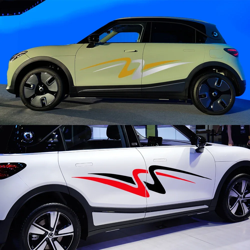 สำหรับรถยนต์เมอร์เซเดส-เบนซ์ สมาร์ท ฟอร์ทู ฟอร์โฟร์ รุ่น 453 451 ชุดแต่งรถยนต์ สติ๊กเกอร์ไวนิลตกแต่งประตูด้านข้าง ชุดแต่งรถยนต์ อุปกรณ์ตกแต่งรถยนต์