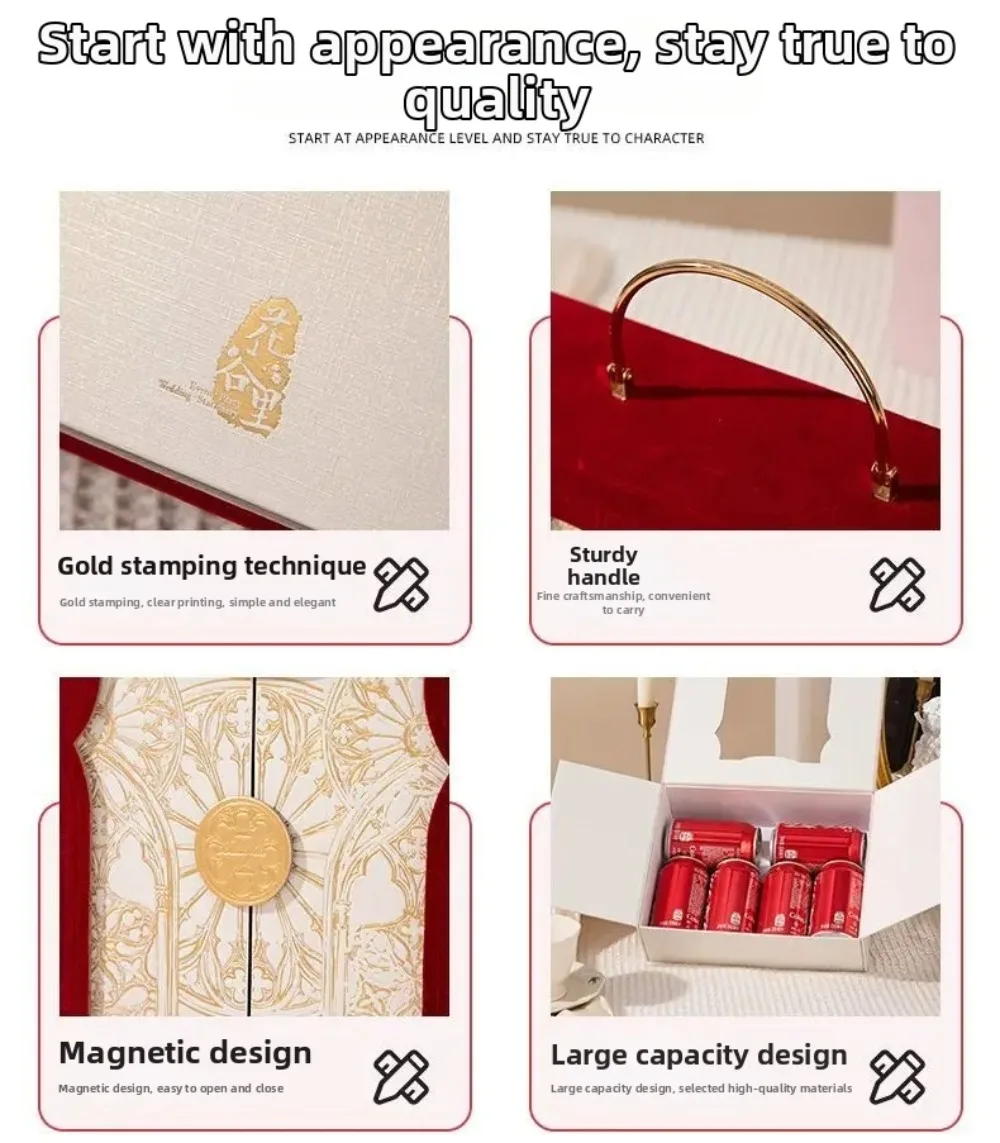 Europäische Barock-Wildleder-Geschenkbox, aufklappbare Handverpackungsboxen, doppelt öffnende Metallgriff-Süßigkeitenboxen – Detail 9