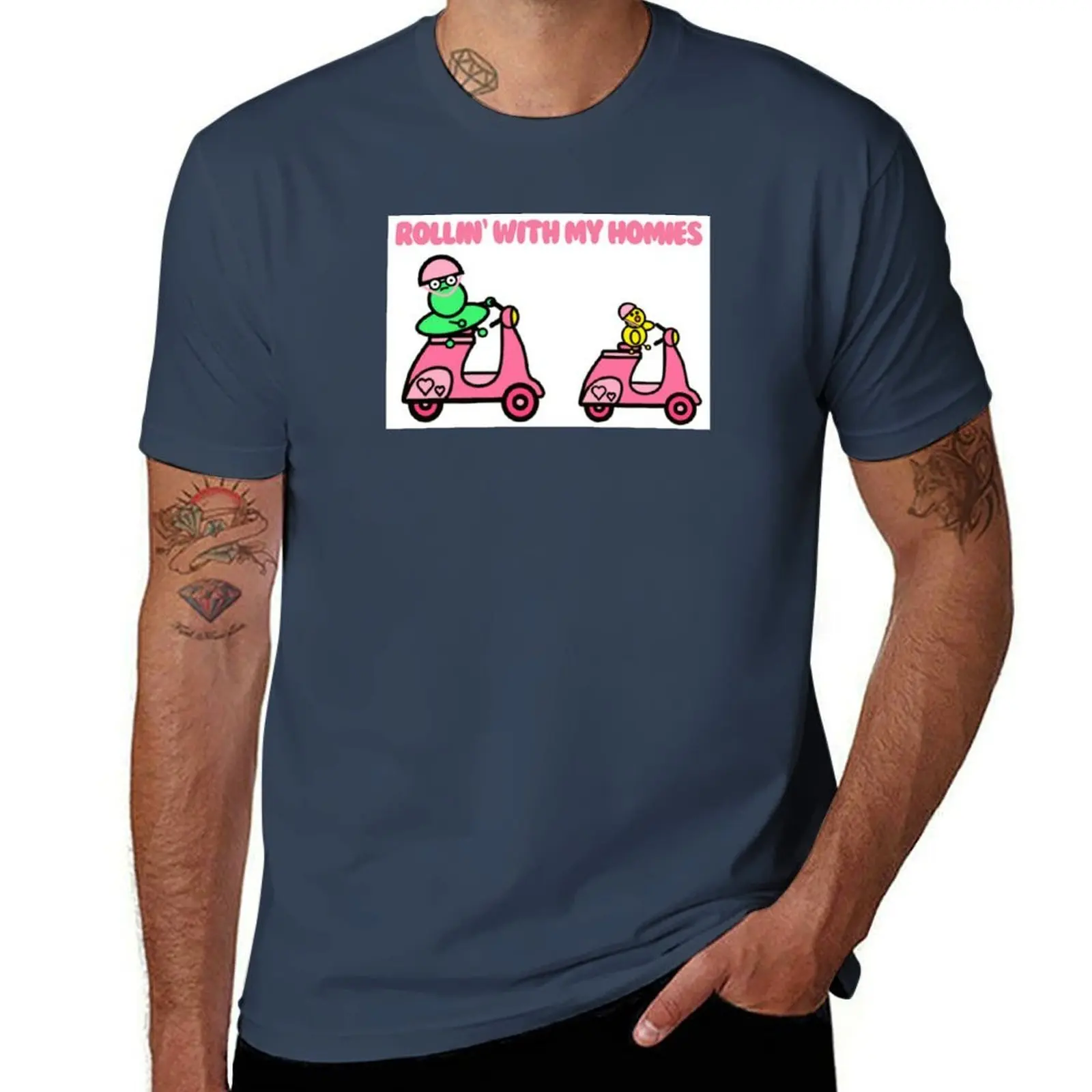 Moop and Meep - Camiseta Rollin' with my homies, camiseta deportiva de algodón de manga corta