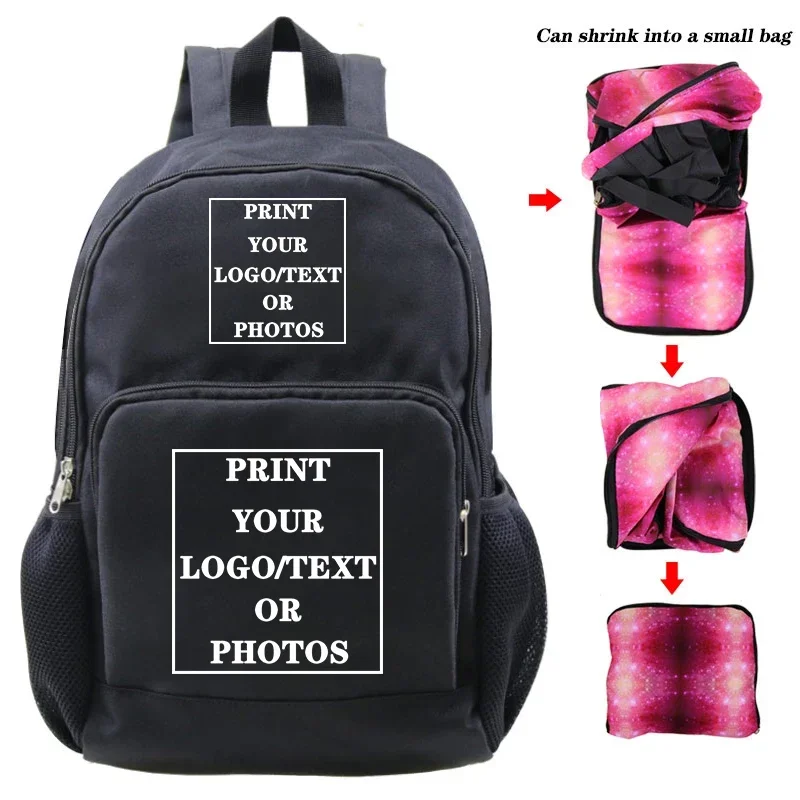 

Customize Your Logo Name Image Backpack Large Capacity Travel Backpacks High Quality Bookbag Custom Laptop School Bags for Girls