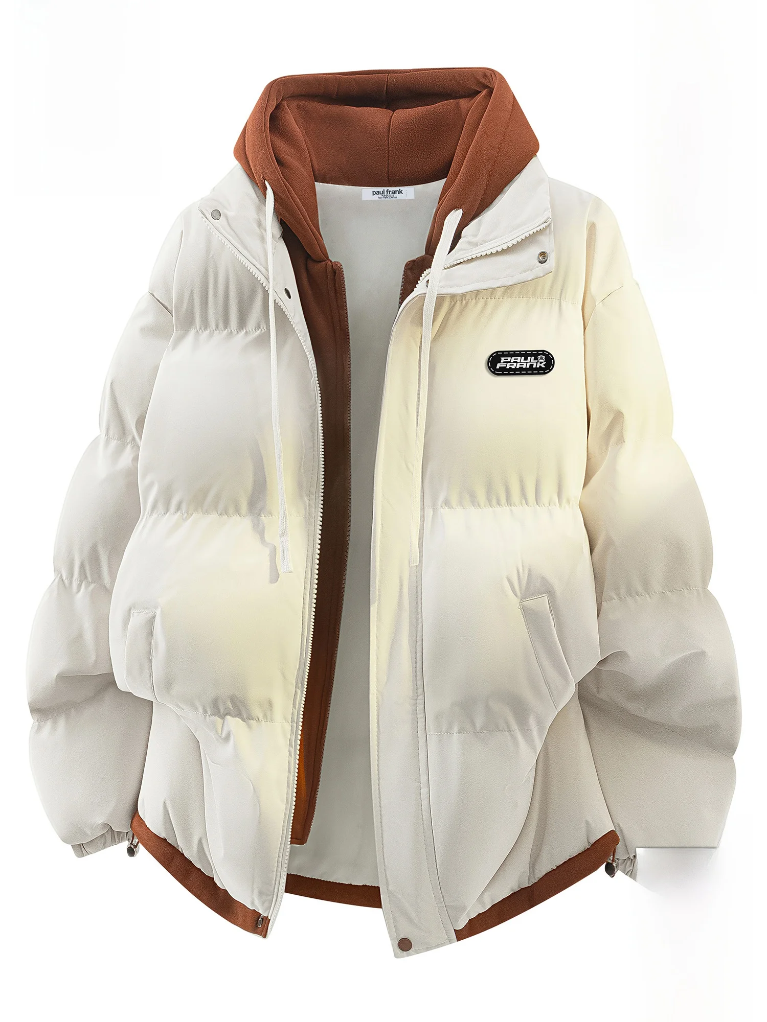 

PaulFrank Thiened Warm Casual Cotton Jaet Men's Winter Hooded Loose Color Blo Coat Youth ular Polyester Fiber