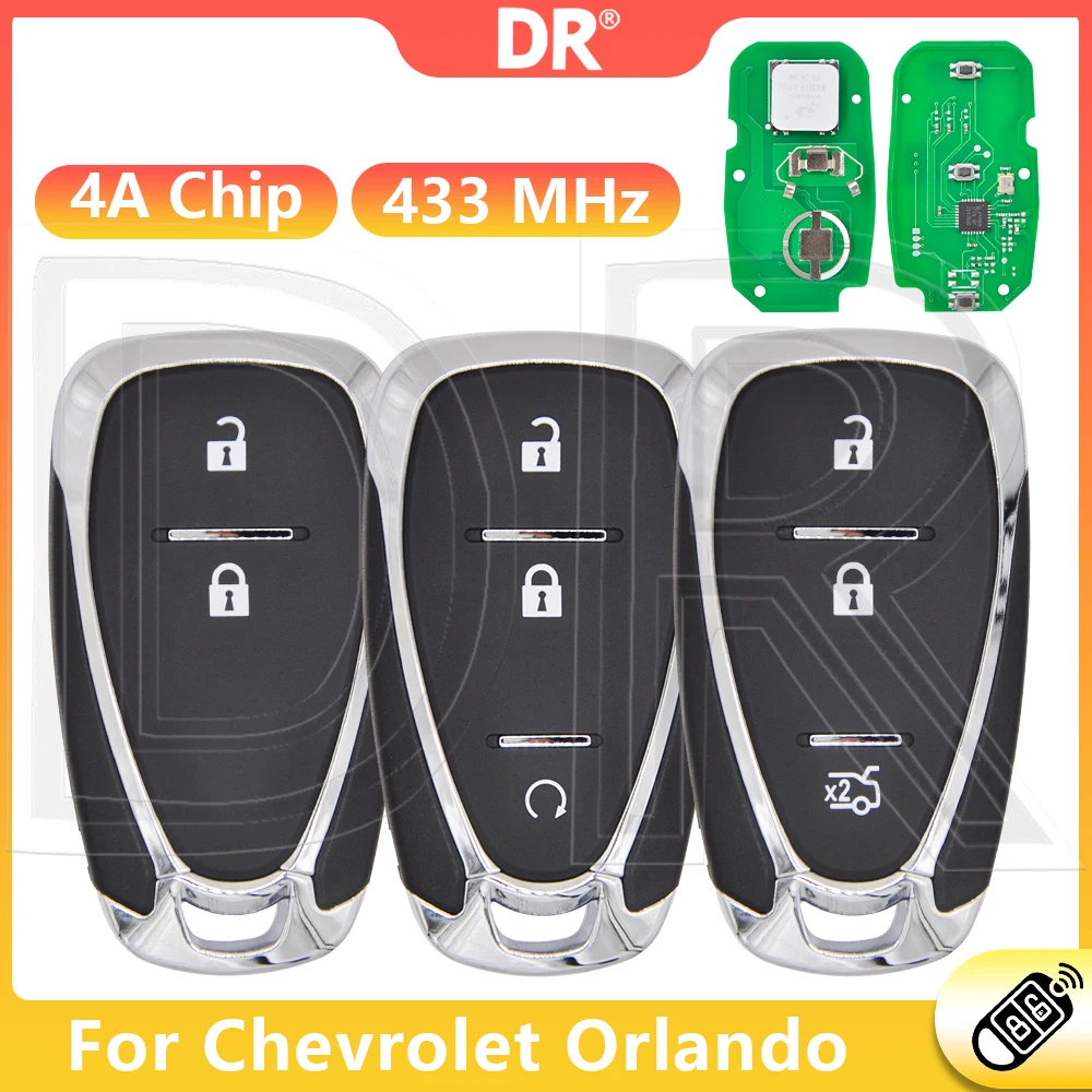 DR3 433.92Mhz 4A Chip 2ALBS-1SG65 Proximity Car Remote Key For Chevrolet Onix Tracker Spark Orland 2020 2021 2022 2023 2024