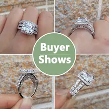 Vintage Wedding Rings Set 925 Silver 4Ct #2