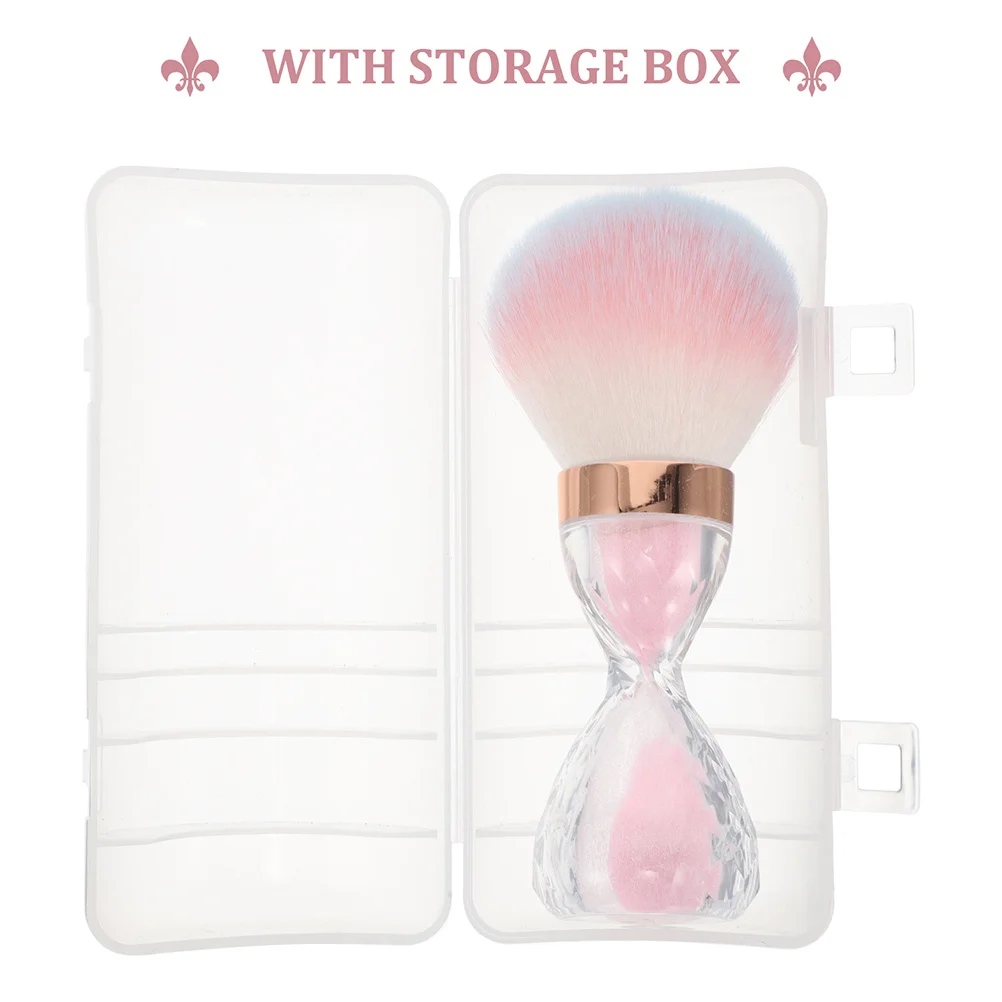 2Pcs Beauty Tools Nail Dust Brush Shape Soft Bristles Large Head for Powder Application Efficient Cleaning Portable