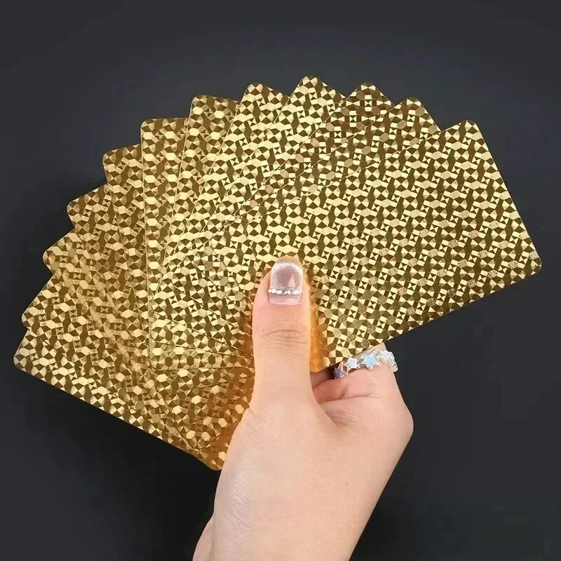 Gold Foil Playing Card Poker Game Plastic Magic Waterproof Deck Of Card Gift Collection Party Gambling Board Game Souvenir Water