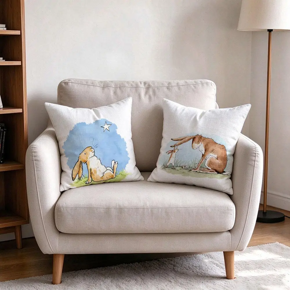 Cartoons G-Guess How Much I Love You Cushion Cover Pillowcase Double sided Printed Sofa Cushion Bedroom Headboard