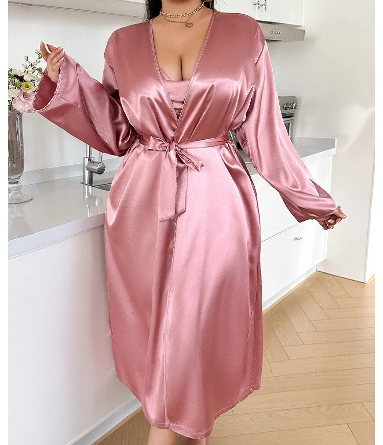 

Халат больших размеров, женский длинный халат, французская простота, домашняя одежда, одежда для сна, нижнее белье, ночная рубашка