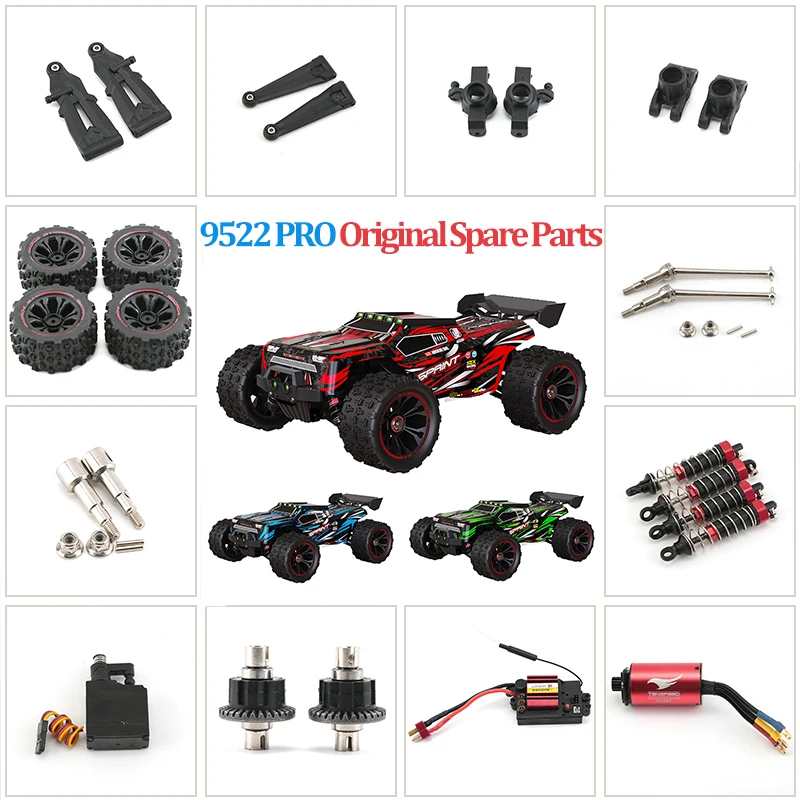 9522 Peças automotivas PRO RC - Eixo giratório, engrenagem, rolamento, haste de tração, copo de direção, braço oscilante, motor, engrenagem de direção, ESC, pneu