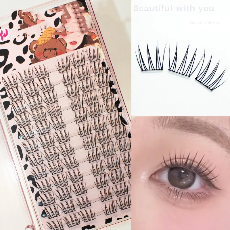 NewNo adhesivo pestañas postizas autoadhesivas DIY extensión de pestañas segmentadas herramienta de aumento de ojos de anime